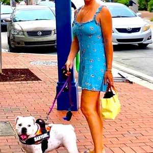 ASTR the label Gorgeous size small Planet Blue dress mini a-line slight flare